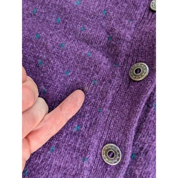 Vintage Woolrich Cardigan Womens Small Button Up Purple Wool - Picture 6 of 10